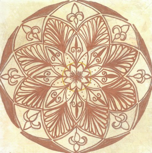 Mandala Blüten und Knospen